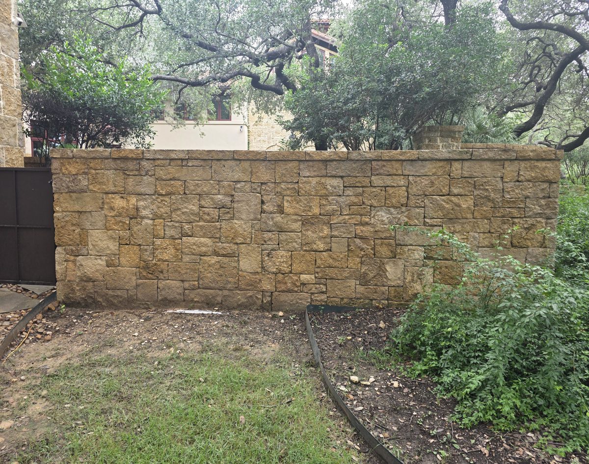 The same wall after a soft wash
